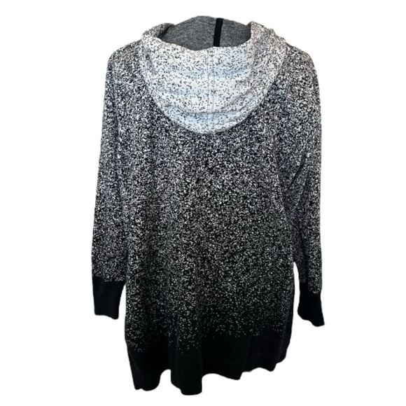 ZENERGY Cotton Cashmere Ombre Cardi Sweater Jacket in Black/Ecru Size 1 (M / 8) - Picture 3 of 7